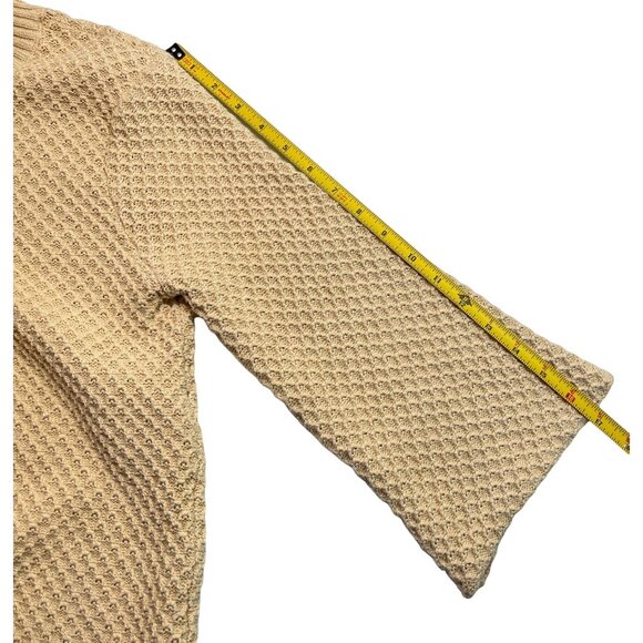 JM Collection Beige Cardigan Sweater Sz M Textured Knit  With Button Closure - Picture 5 of 10